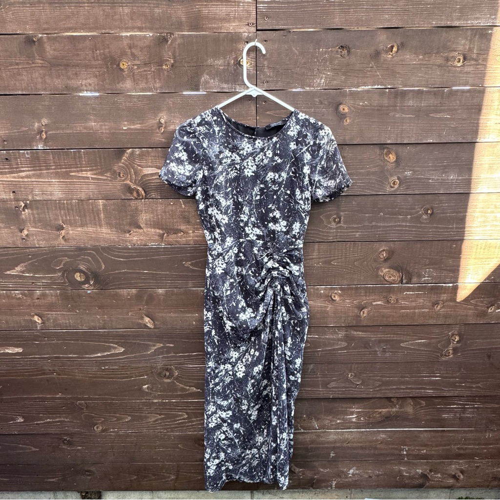 Allsaints Ariya Lisk Ruched Drawstring Maxi Dress Size 2